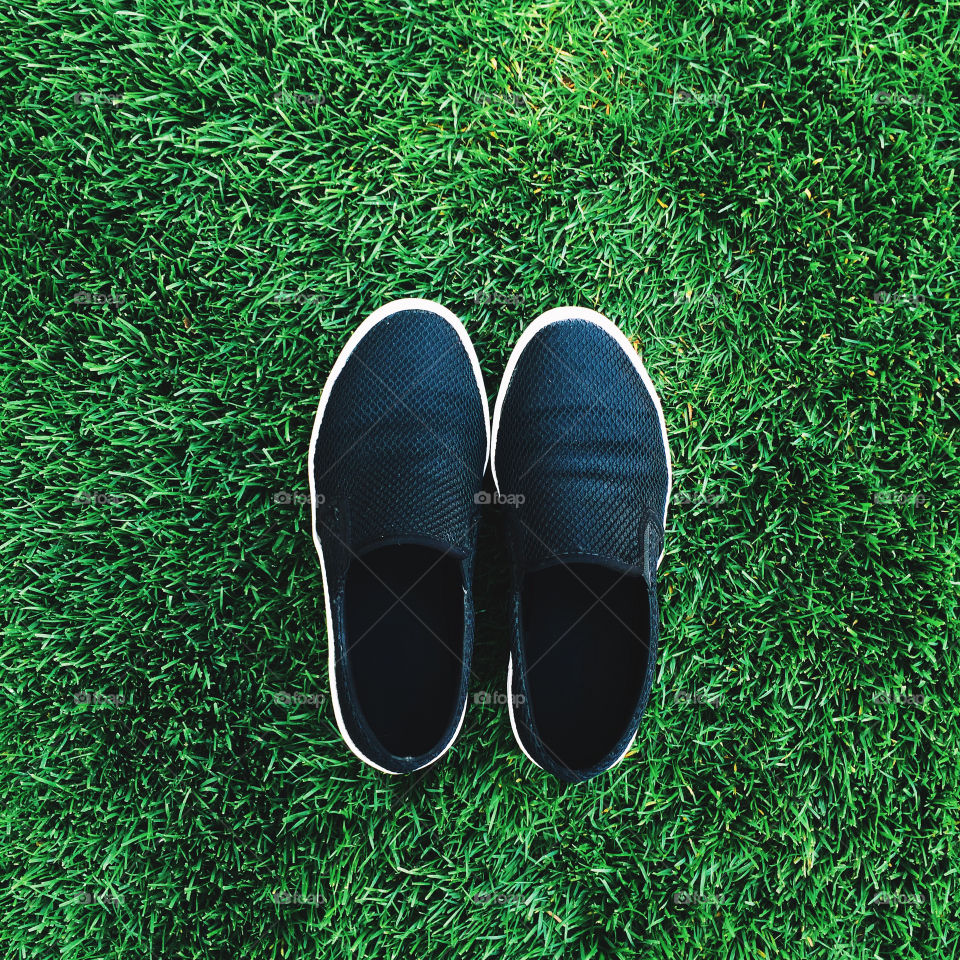 Shoes on the grass