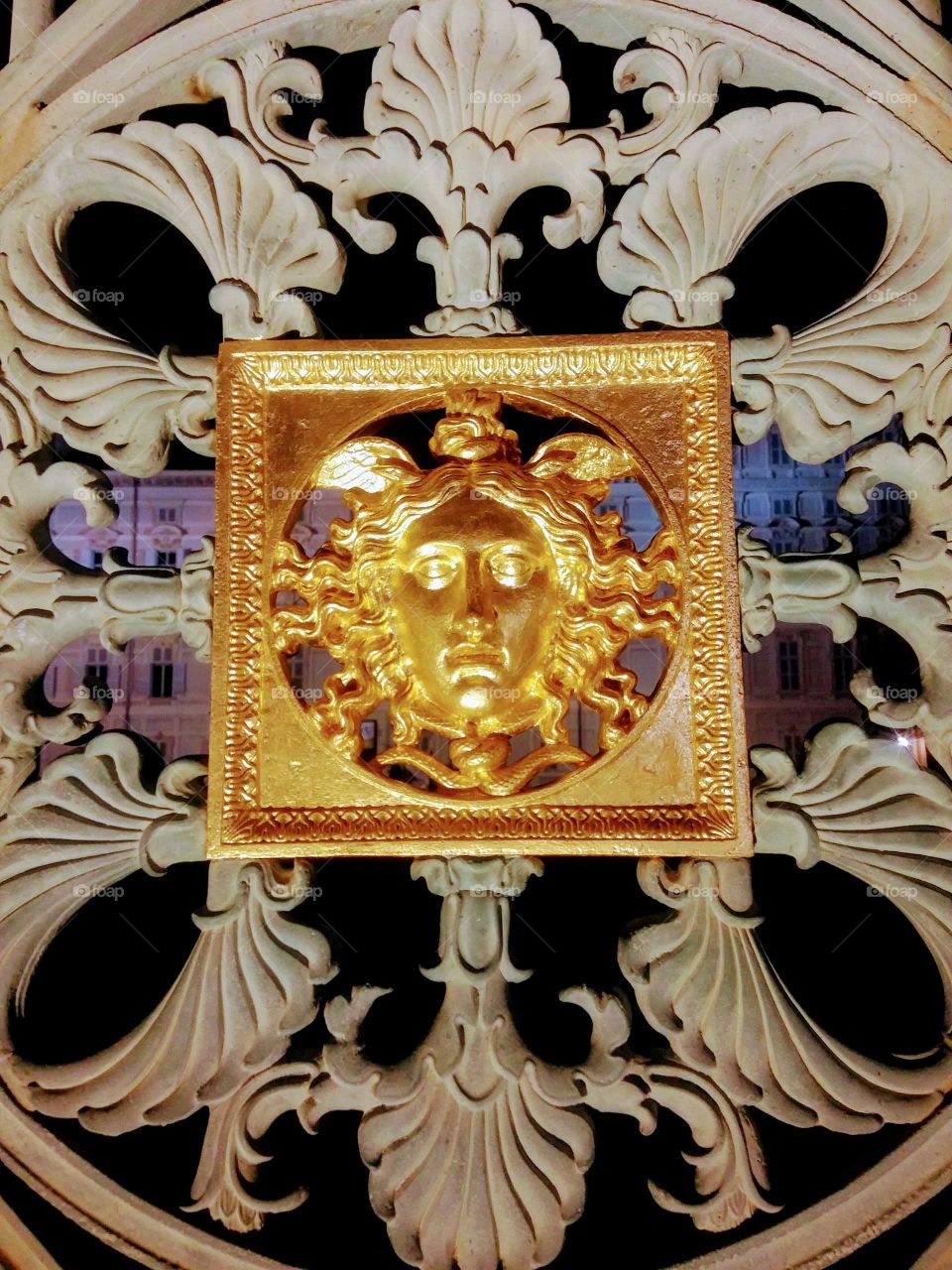 gold face at the King Palace