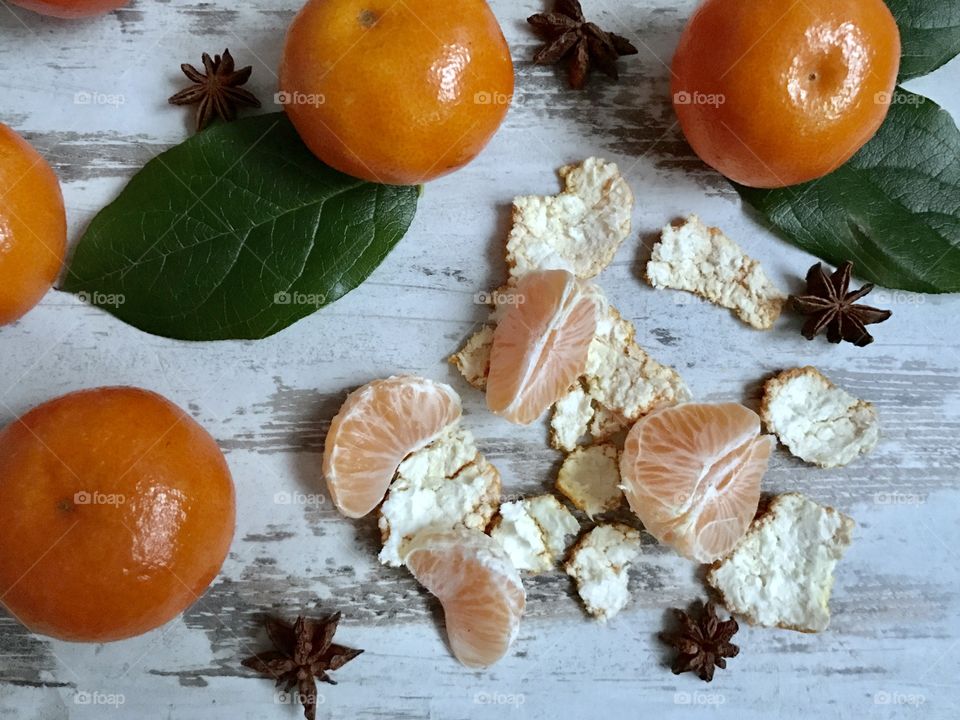 Overhead view of orange