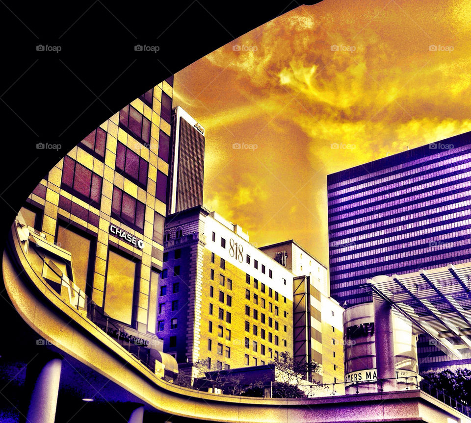 sky vintage clouds buildings by probie15