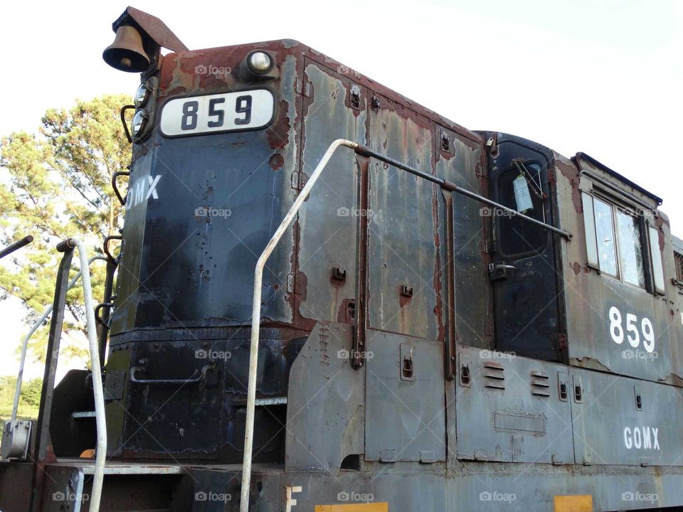 abandoned rusty train locomotive