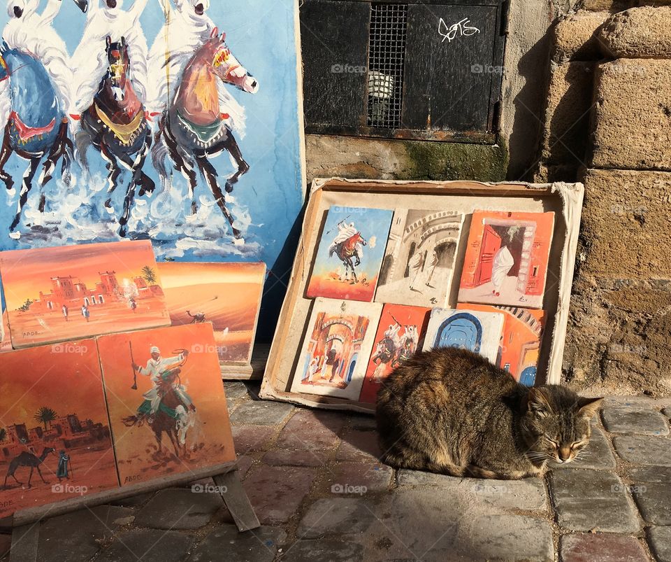 Painting, People, Mammal, Art, Cat