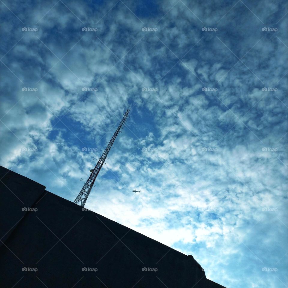 Sunny morning with beautiful sky colors