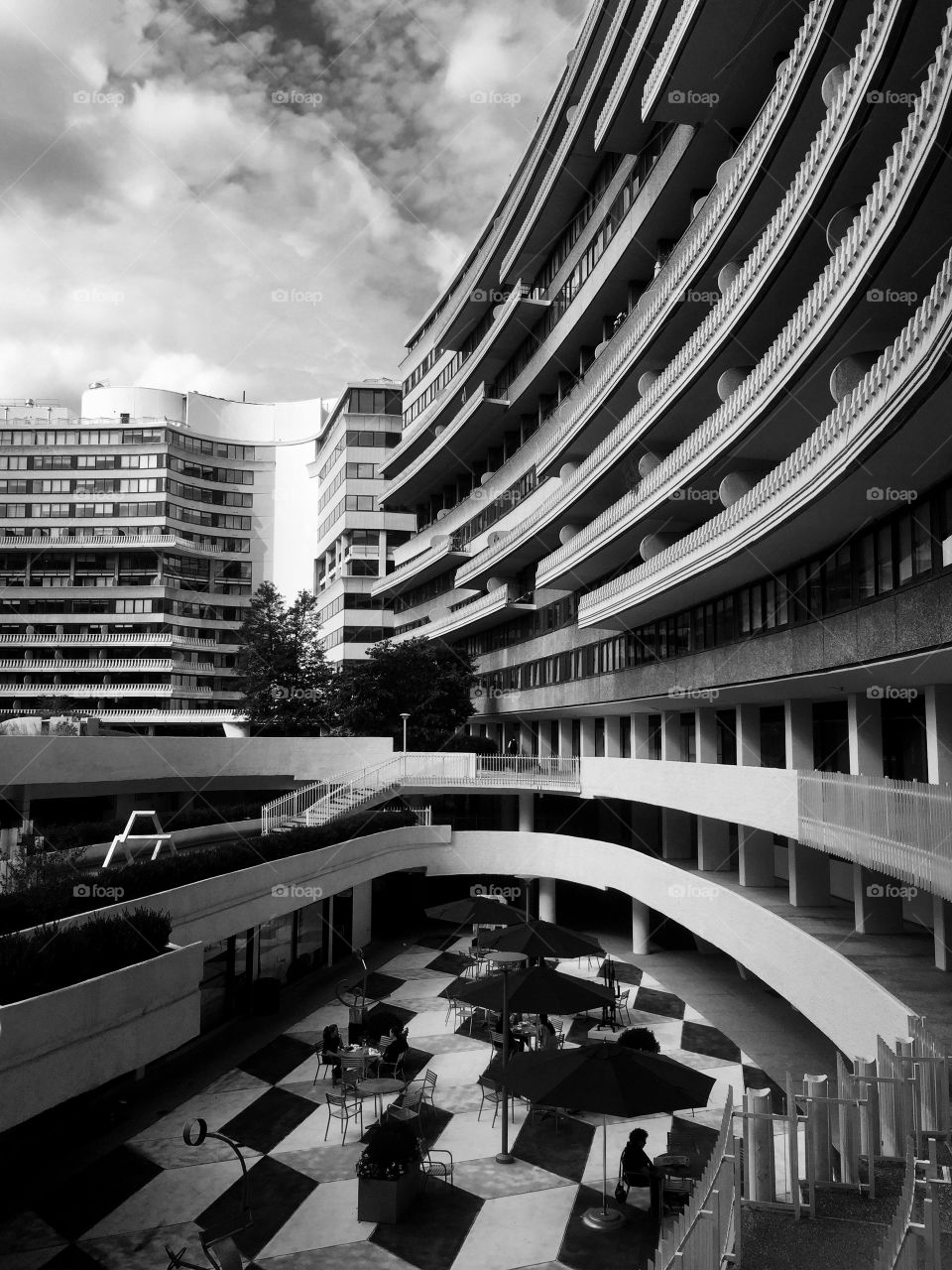 The Watergate in black and white