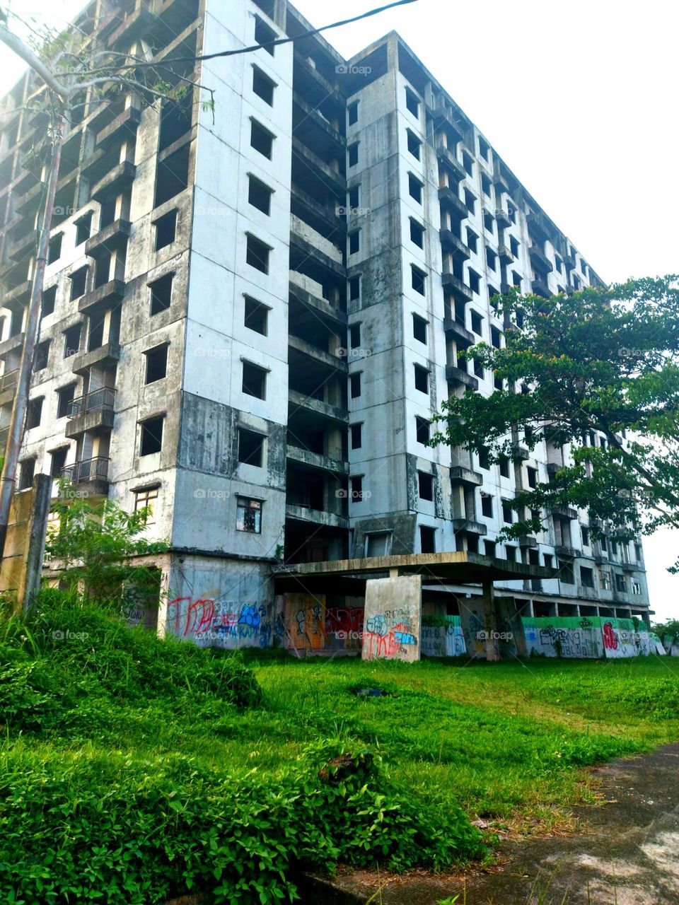 Abandoned apartment building
