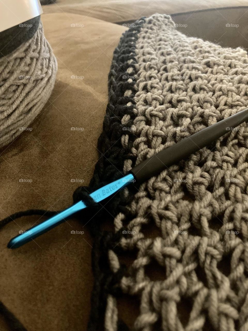 Yarn and crochet hook 🧶