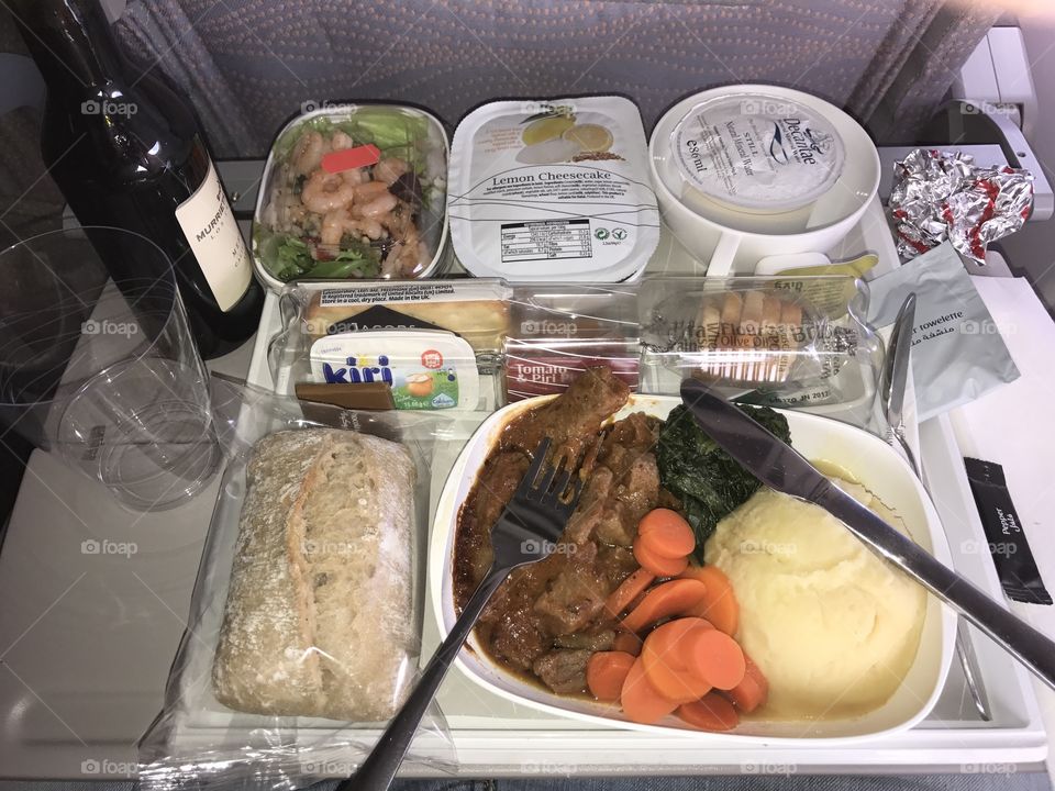 A pic of an in flight meal