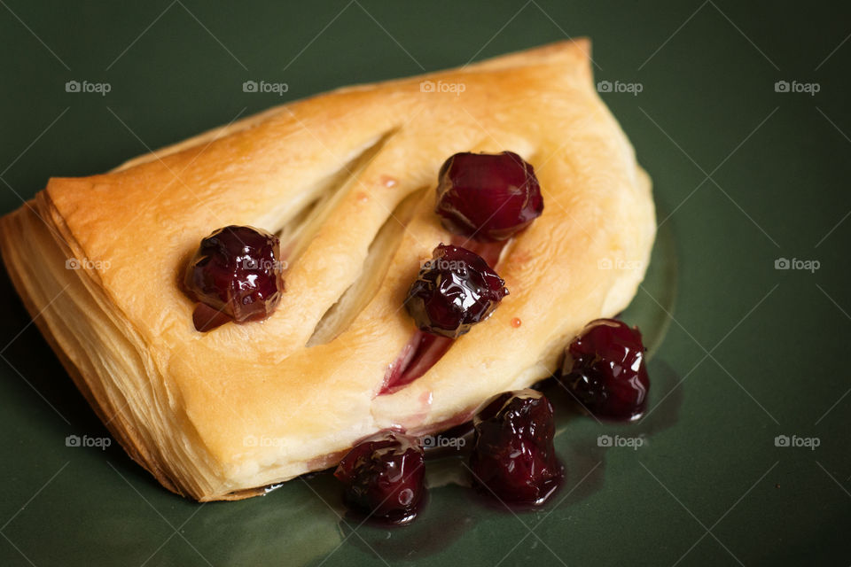 puff pastry with cherry