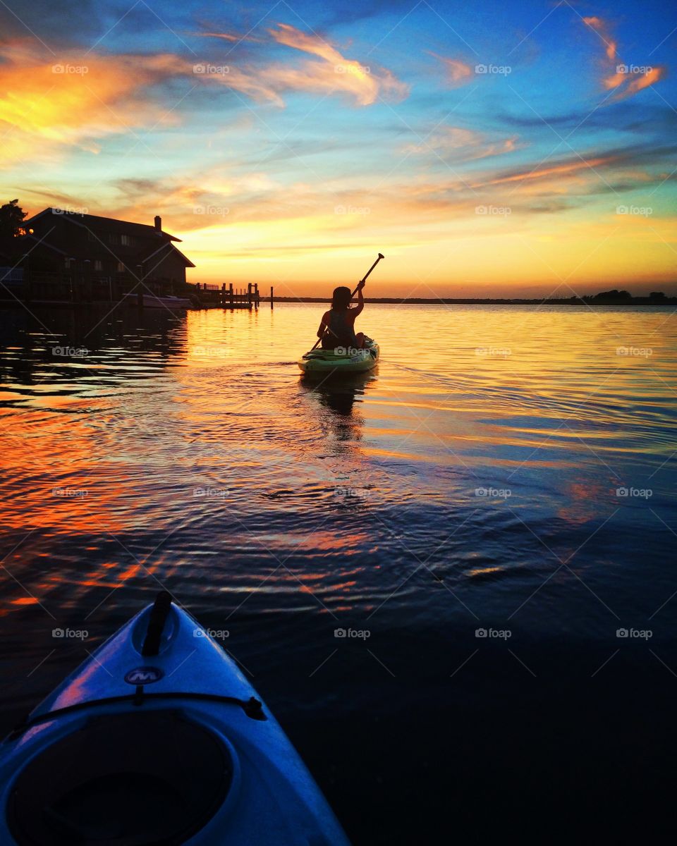 Kayak into Dusk. Margate City, NJ