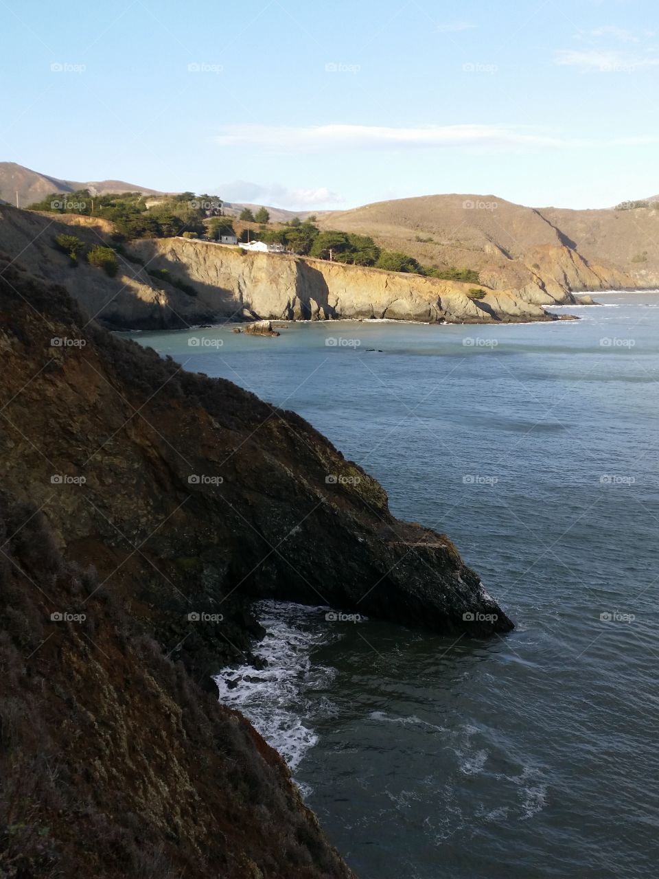 Jagged coast on Pacific ocean