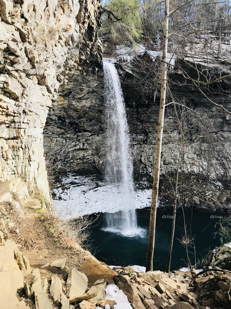 Beautiful winter day at Ozone Falls in Tennessee