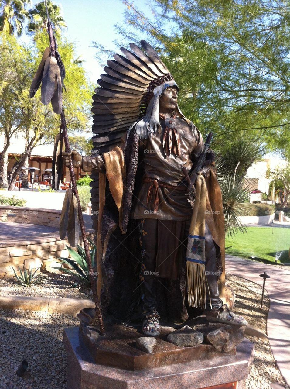 Native American , Cheif, feathers, spear, leather. Desert, great native nations