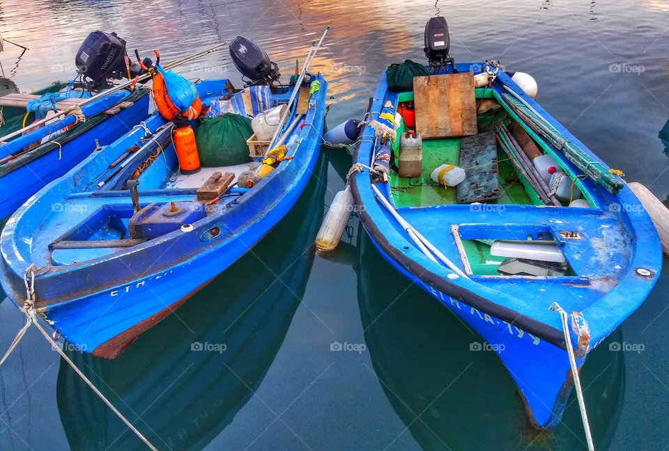 Blue boats!