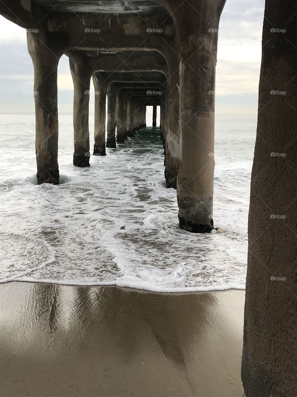 Under Manhattan beach pier