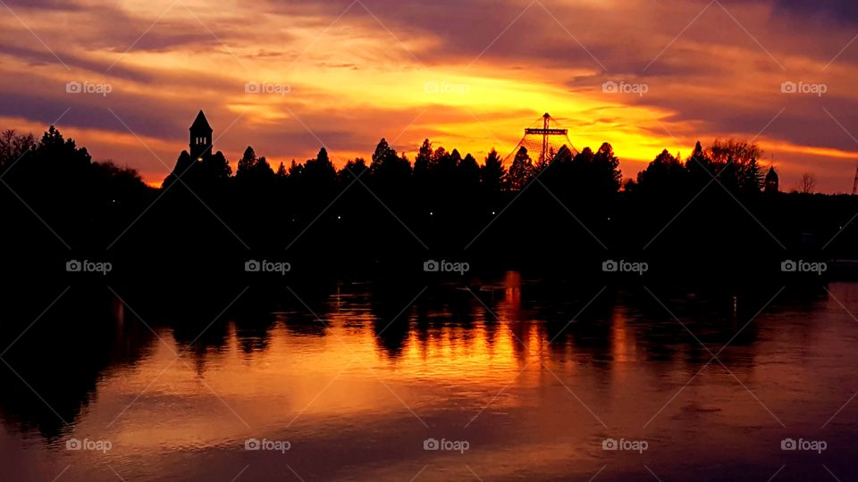 Spokane Riverfront sunset