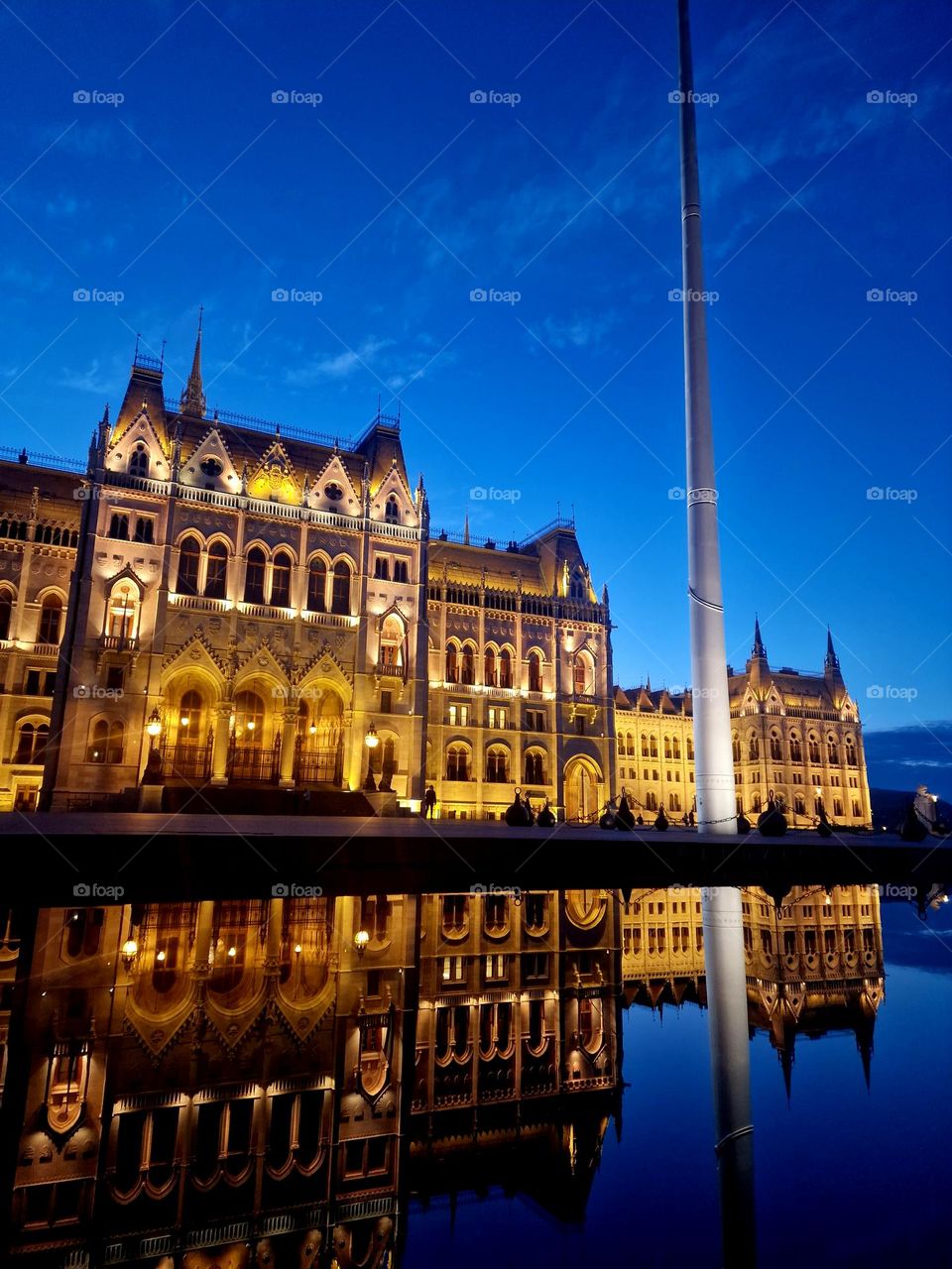 Hungarian parliament seen at night, Budapest