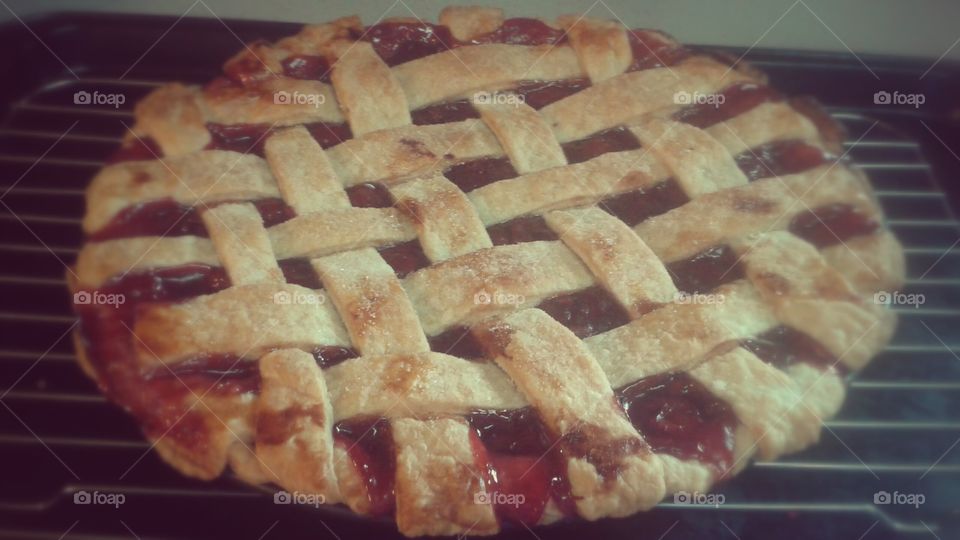 strawberry rhubarb pie. my husband's favorite 
