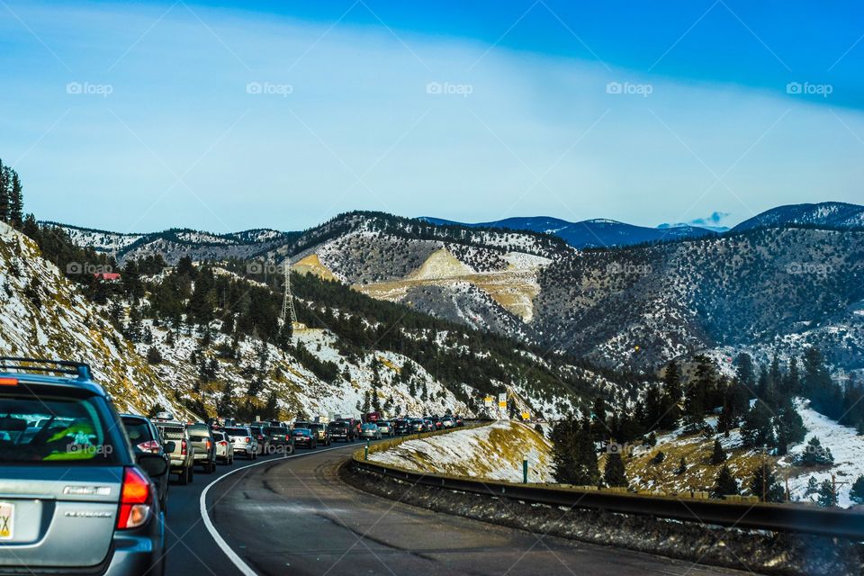 Going Through The Mountain Side In Colorado