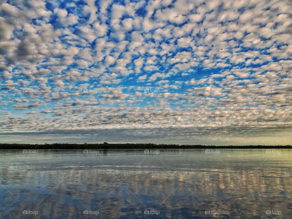 water mirror reflecting the sky
