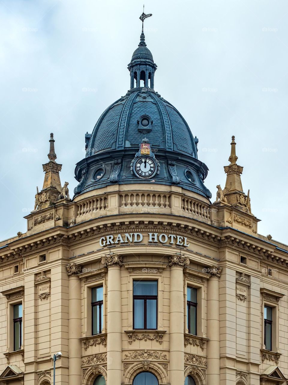 beautiful facade of the historic building of the hotel