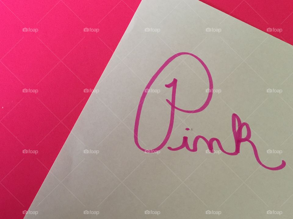 The word pink on paper 