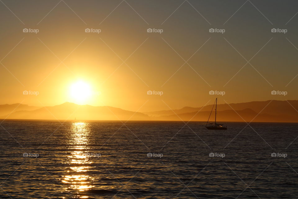 Sunset, Water, Sea, Dawn, Sun