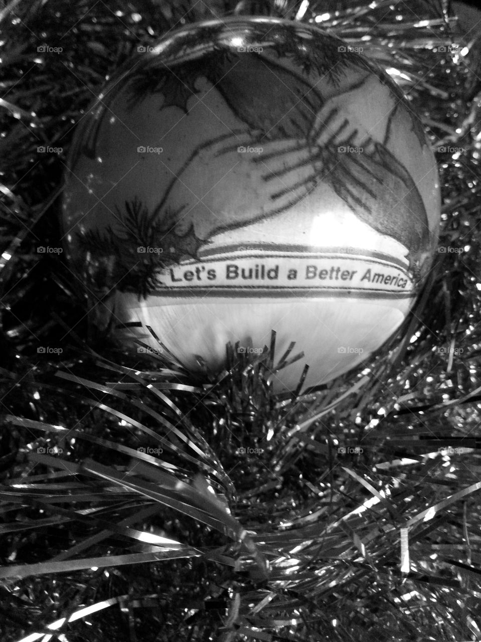 That just seemed to be a timely design. We found this in decorations box brought in from my husband from his past Christmases. Regardless of views, everyone can agree the Holidays should not be a time of strife. This may be an unreachable fantasy/dream, but having reminders is always good for the soul.  Adapted from an original drawing by Robert Balla of Buffalo, NY, circa 1979