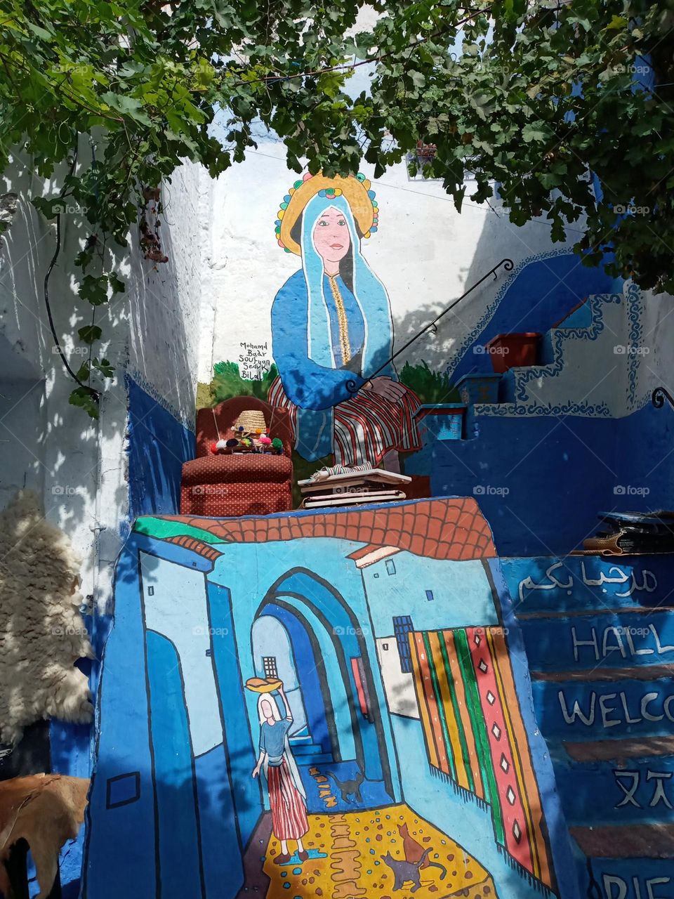 Art in chefchaouen city of morocco