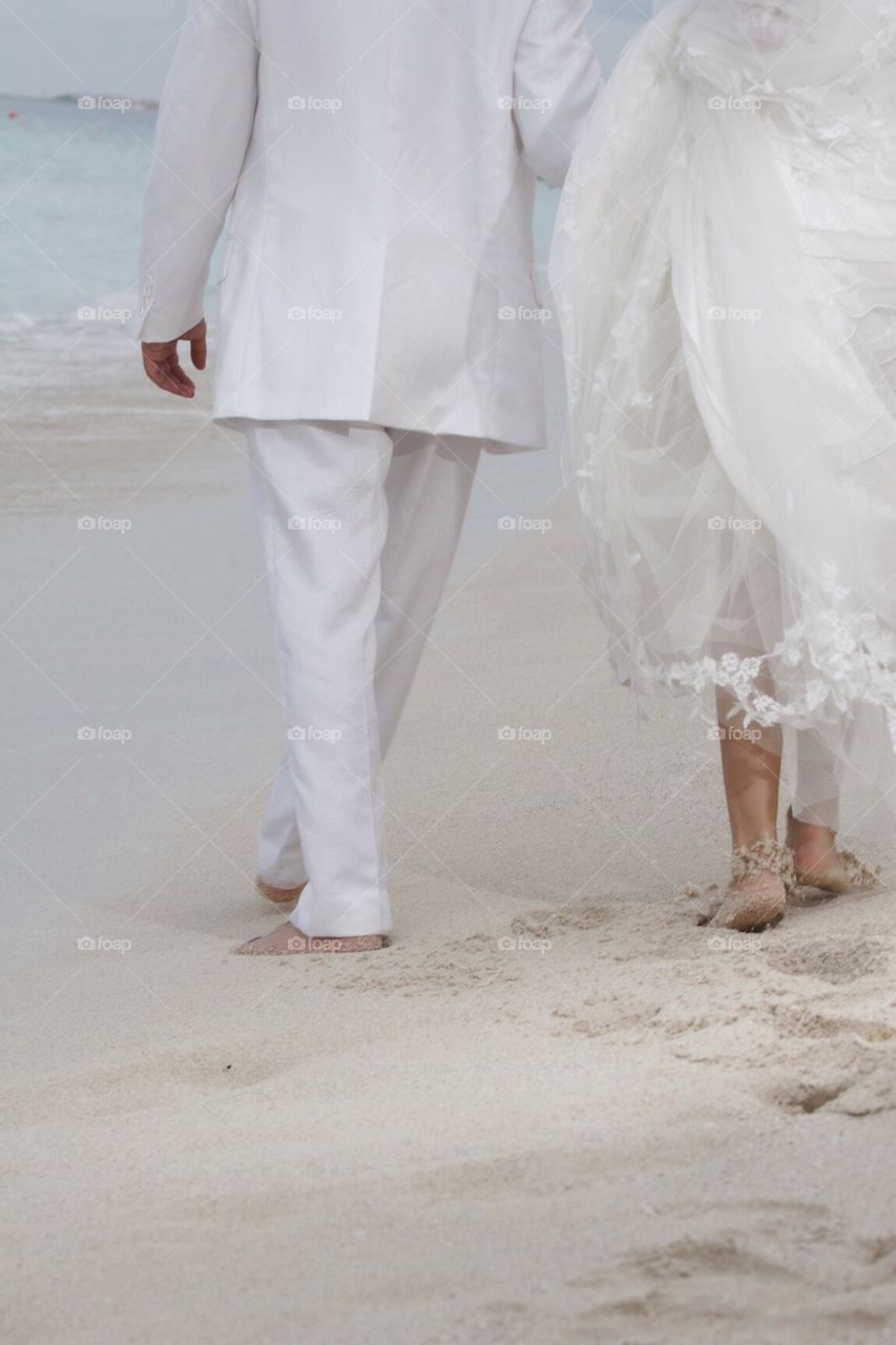 Walking in the beach