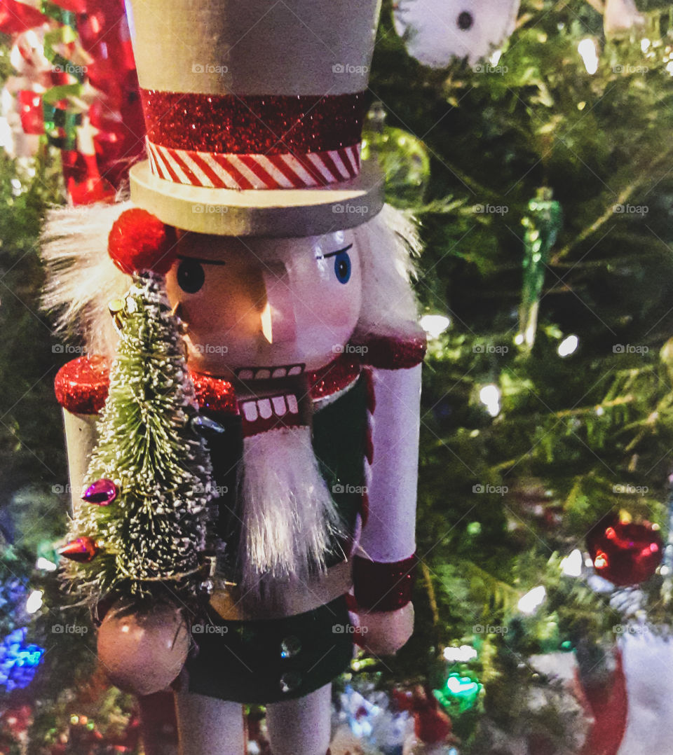 The Nutcracker stands at attention for Santa's arrival.
