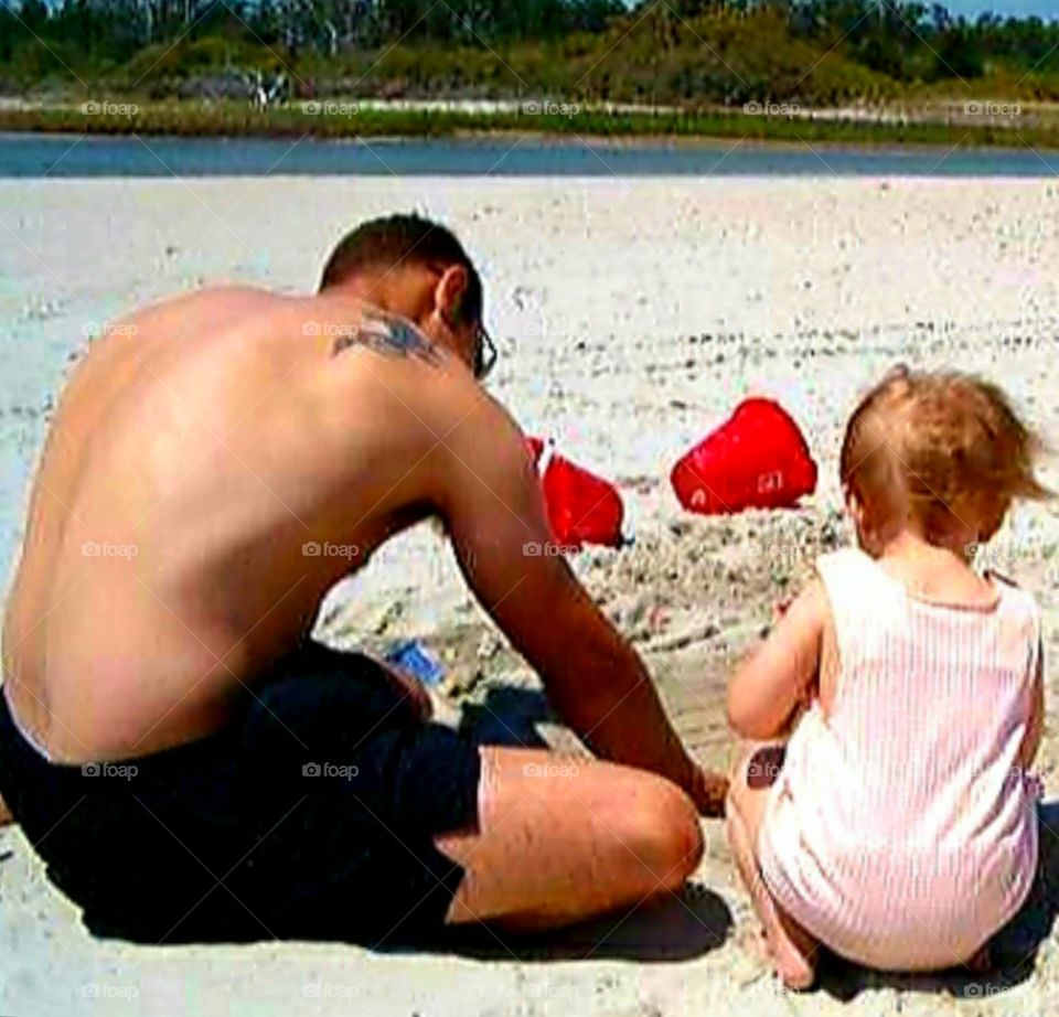 a day at the beach with daddy