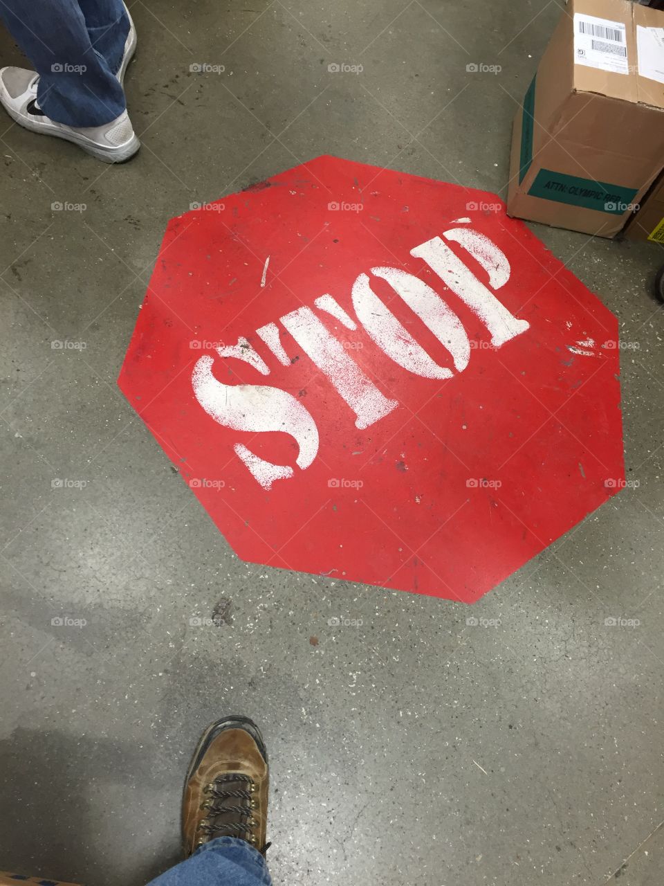 Industrial warehouse stop sign