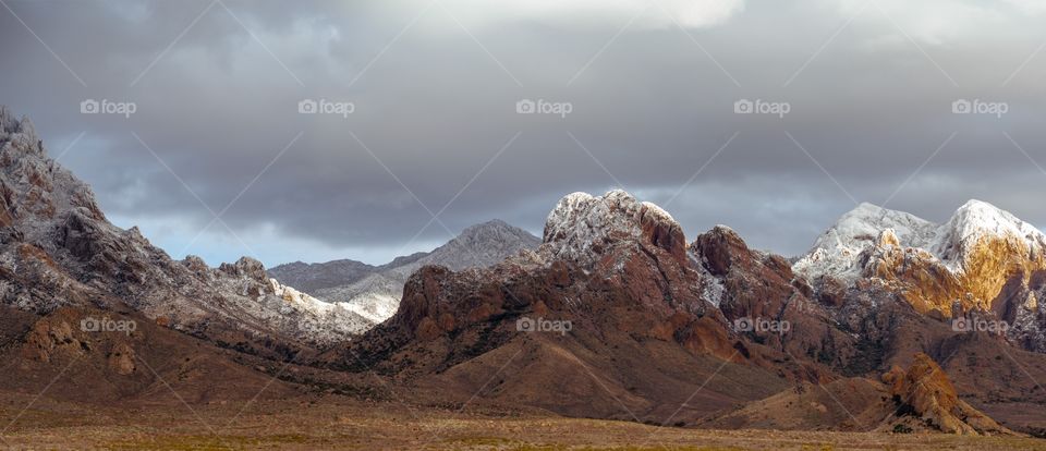 View of the Organ Mountains with snow