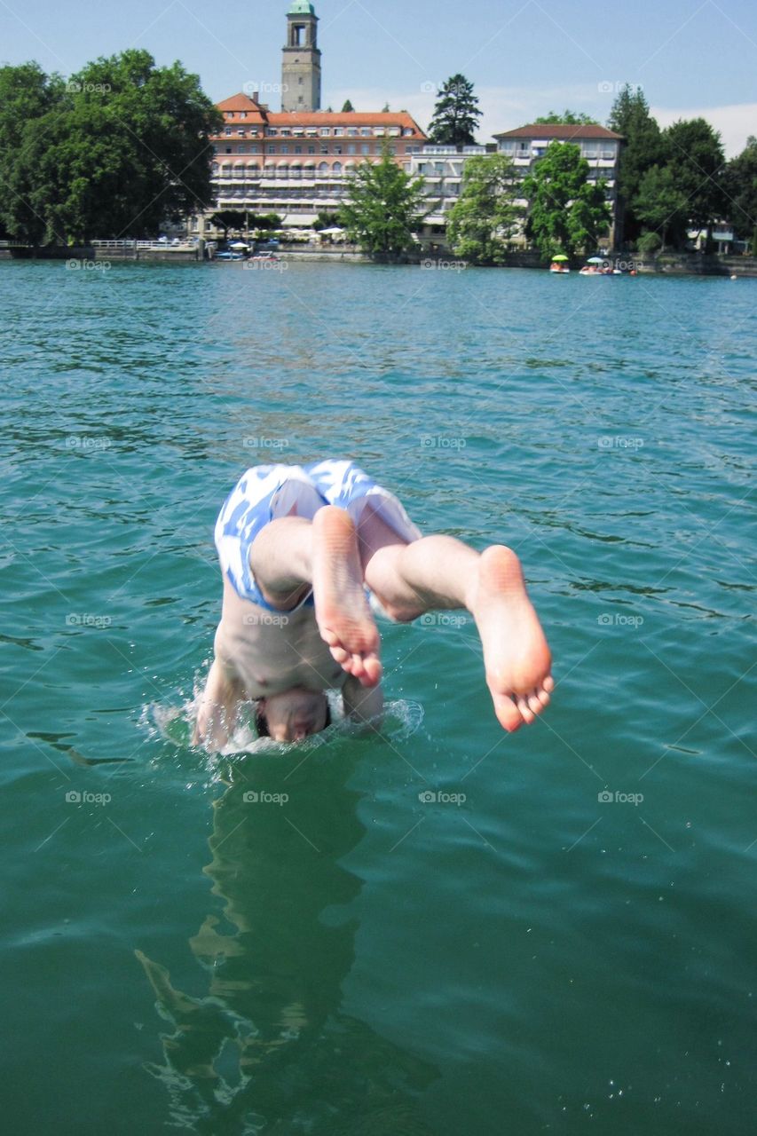 Diving into Lake Constance 