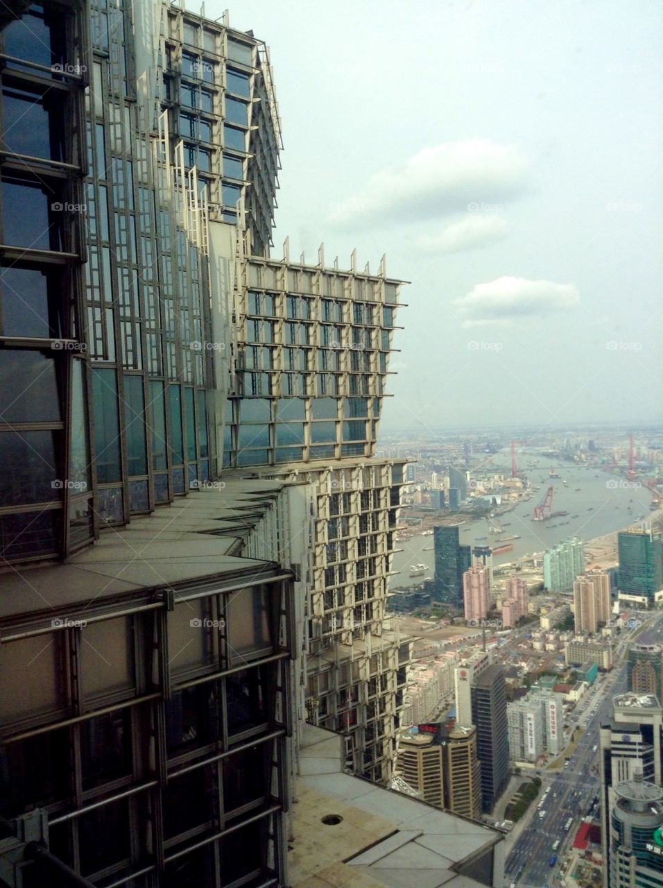 Cityscape from the 88th floor of a skyscraper in Shanghai