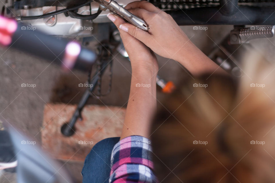 Working in the garage