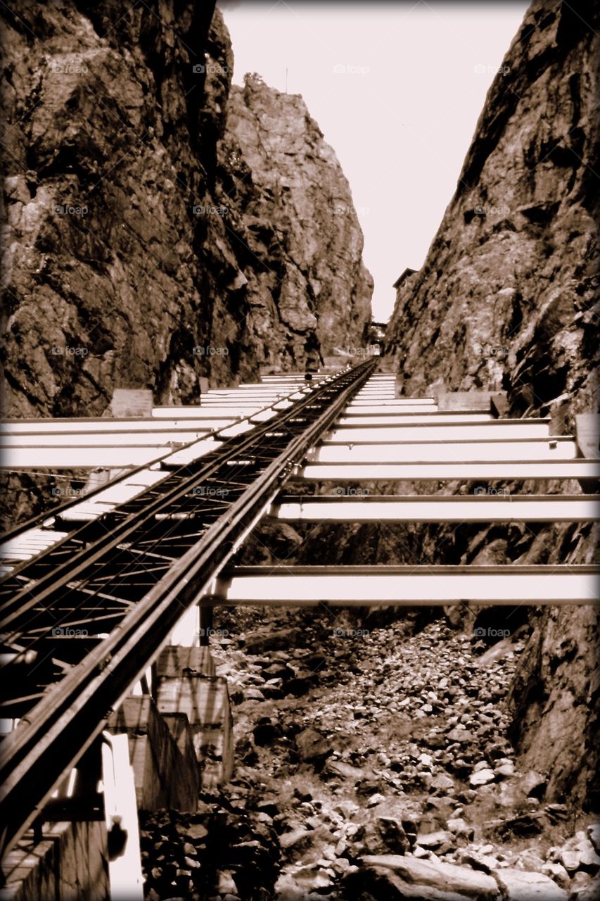 Tram tracks at Royal Gorge