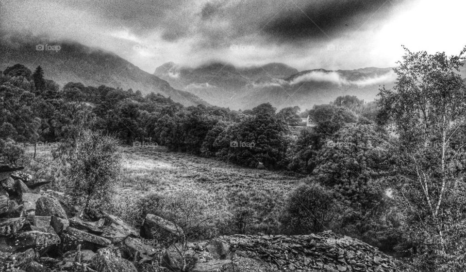 View of stormy langdale