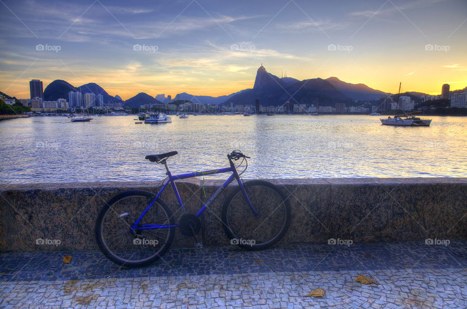 Sunset in Rio de Janeiro in Brazil