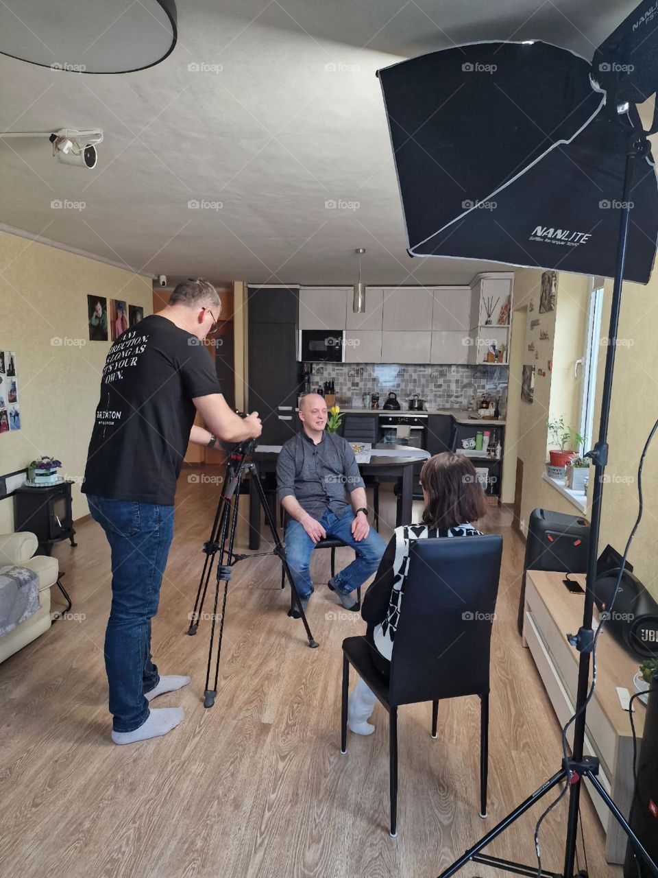 Preparing for filming