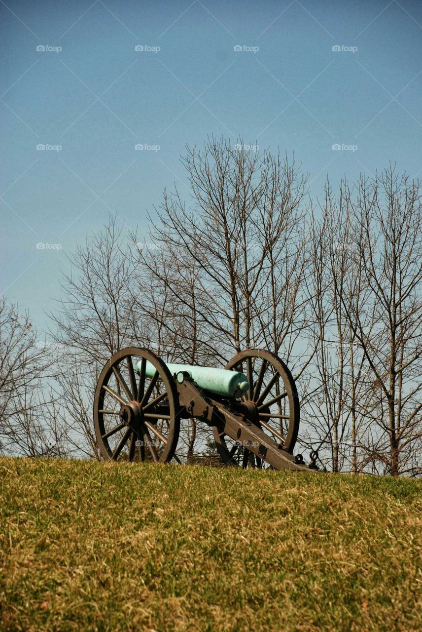 civil war cannon on hill