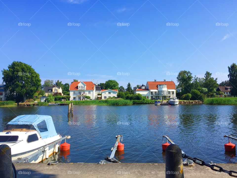 Big villas by the waterfront