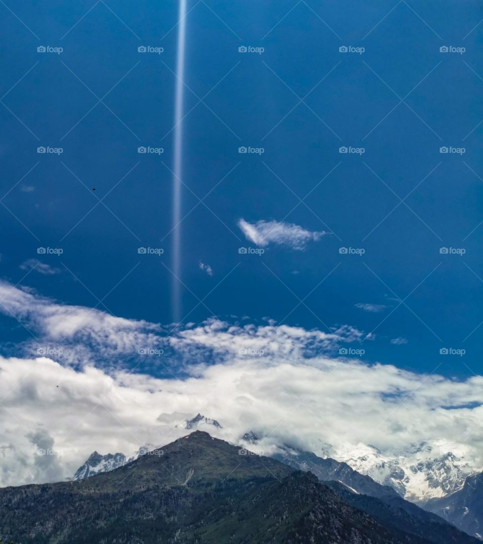 Mountain scape with clouds
