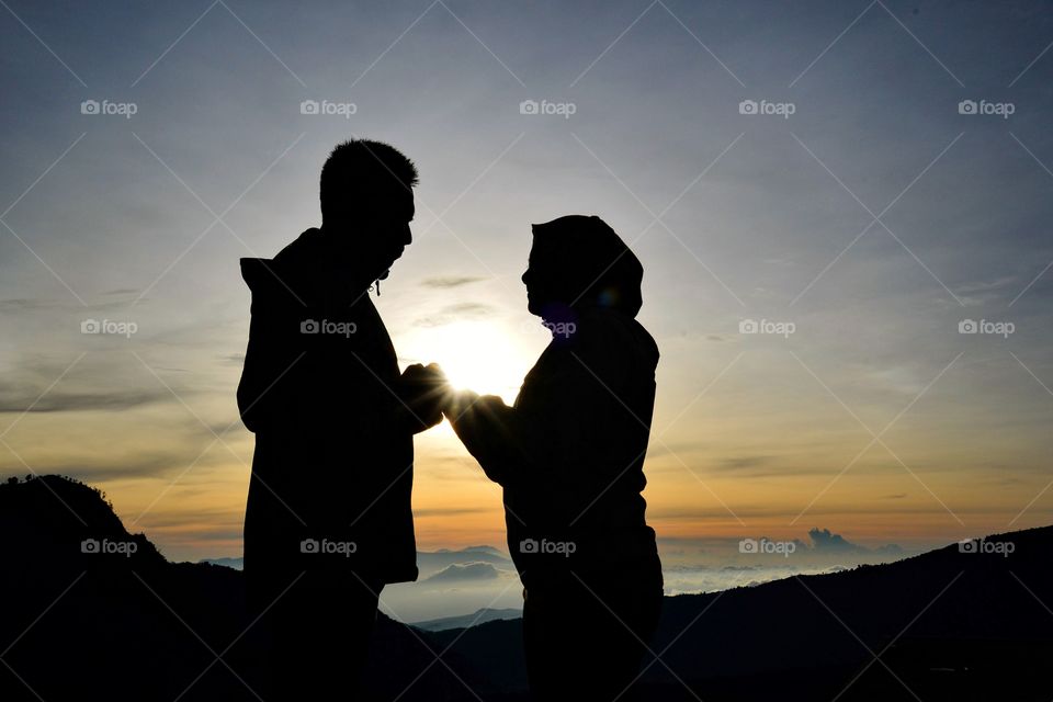 Sun rises at mount Bromo