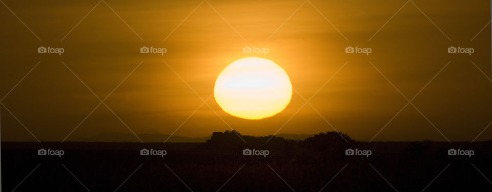 Sunrise in the Savanna of Tanzania.