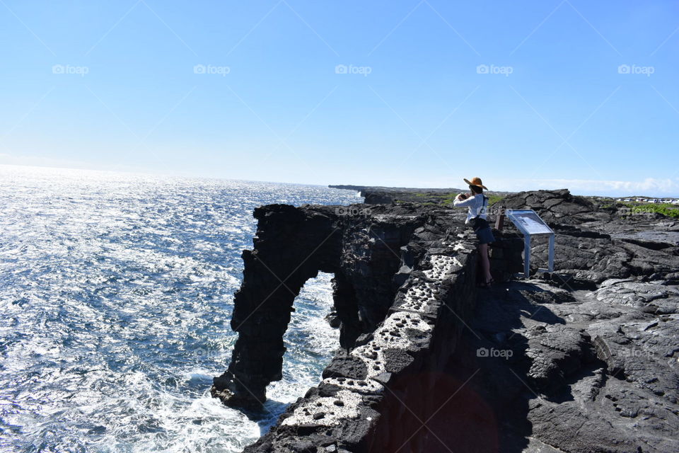 Photographing the sea arch