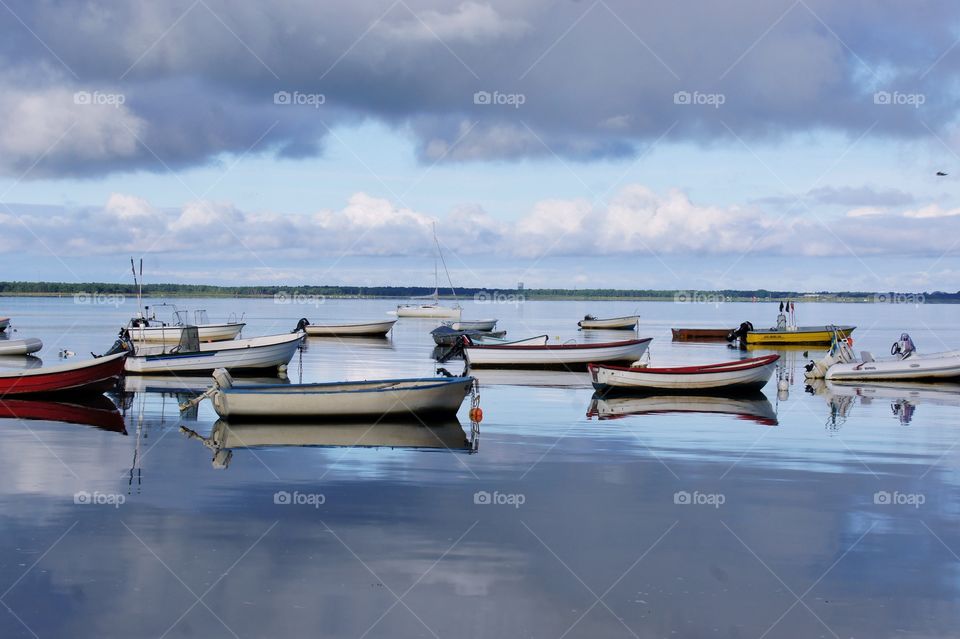 Boats in reflection
