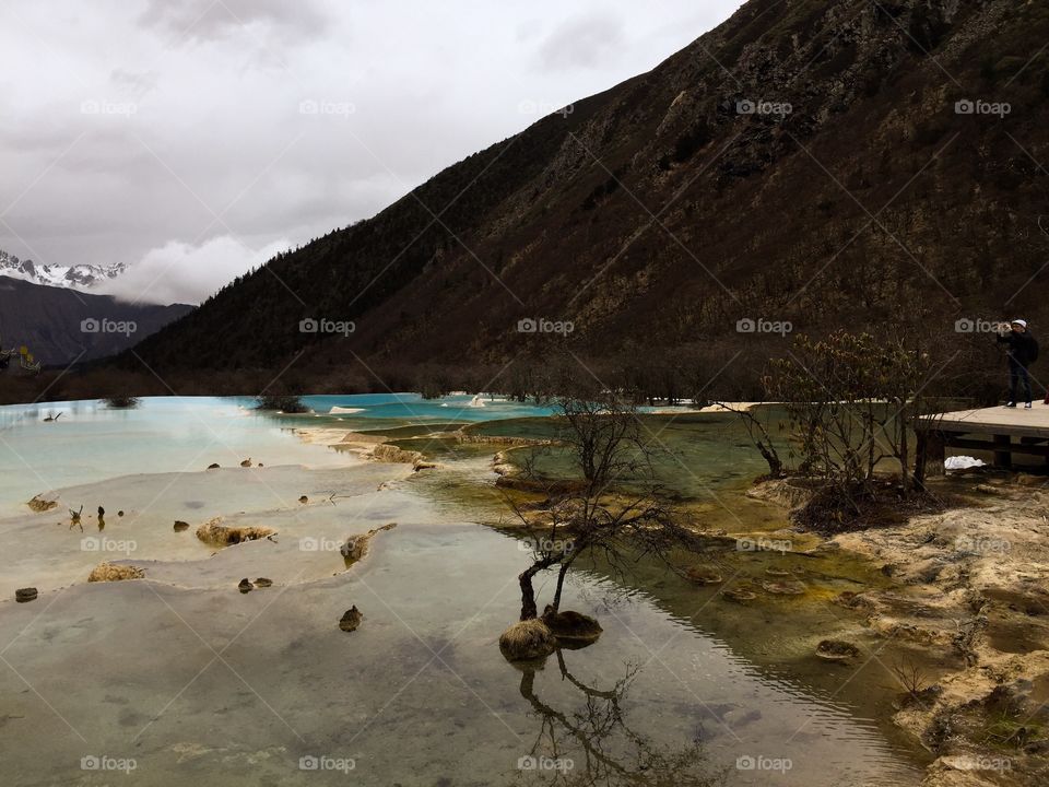 Huanglong natural park in jiuzhaigou 