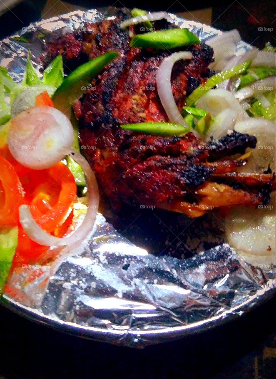 Best selling tasty Street food in India( Tandoori chicken tangdi).
