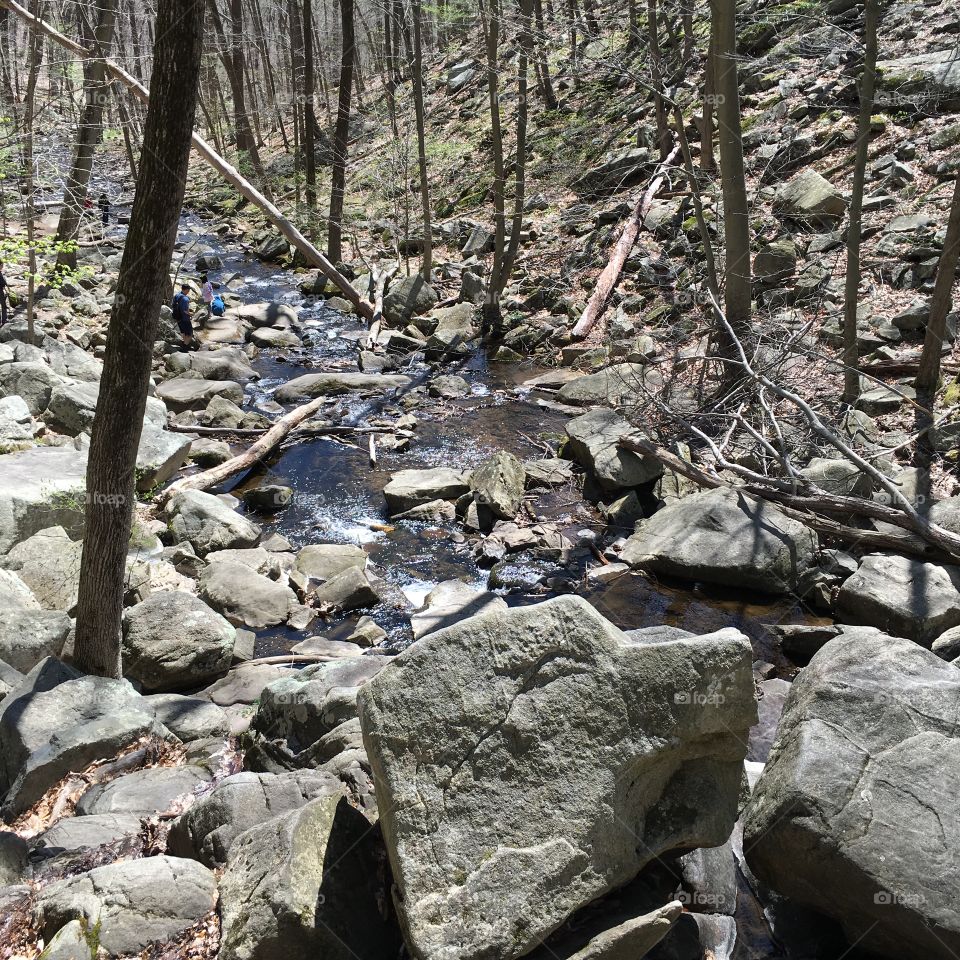 Stream running through rocks 